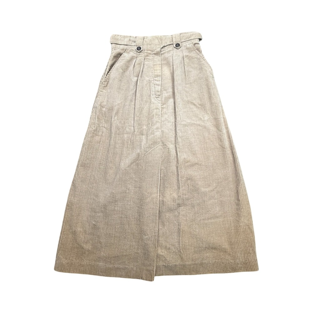Spatts Skirt Women 7 Tan Corduroy Pleated High Waist Vintage Cotton Workwear